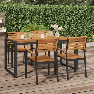 vidaXL Tuintafel met U-vormige poten 160x80x75 cm massief, Verzenden