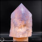 Adembenemende rozenkwarts kant als lamp – Zacht licht vol