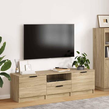 vidaXL Tv-meubel Sonoma eiken 140x35x40 cm bewerkt hout, Huis en Inrichting, Kasten |Televisiemeubels, Verzenden, Nieuw