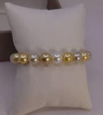 Armband Gouden en witte South Sea parels - 8x9mm
