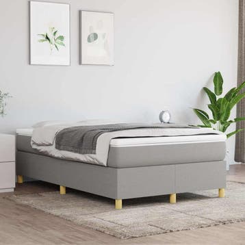vidaXL Boxspring met matras stof lichtgrijs 120x200 cm, Verzenden