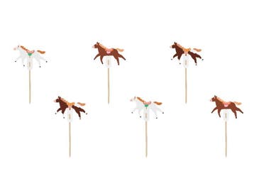 Cupcake toppers - Horses, 13 cm, mix (1 pkt / 6 pc.), Verzenden, Nieuw