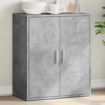 vidaXL Dressoir 79x38x80 cm bewerkt hout betongrijs, Verzenden