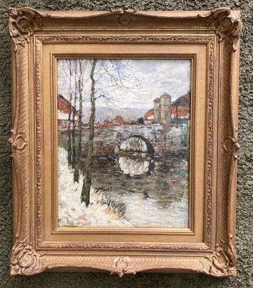 Louis van Soest (1867-1948) - Bruggetje in de sneeuw