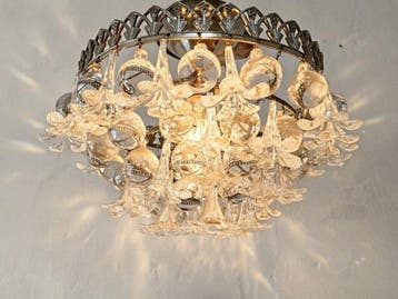 Lamp - Prachtige vintage hanglamp met Italiaanse geglazen