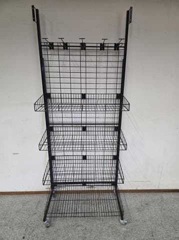 Zwart Metalen Displayrek met 5 Etages – 4 Draadmanden – 5, Zakelijke goederen