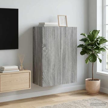 vidaXL Wandkast Grijs Sonoma 66 x 34,5 x 90 cm Bewerkt hout, Huis en Inrichting, Verzenden, Nieuw