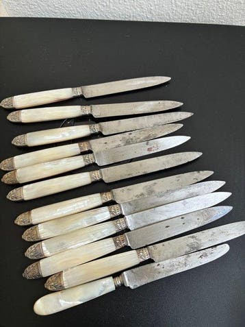Tafelmes (18) - Staal, parelmoer - Silva Paris-messen, Antiek en Kunst