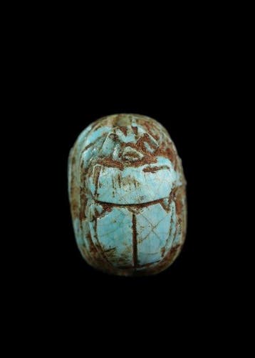 Égypte ancienne Stéatite émaillée Amulette Scarabée dédiée à