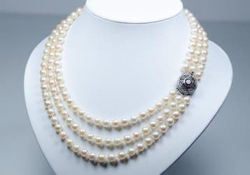 Sans prix de réserve - Collier - Argent 835<br>- Ø 7–7,5 mm, Handtassen en Accessoires, Kettingen, Nieuw