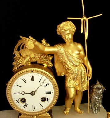 Figurale pendule Louis XVI Brons, Metaal, albaster -, Antiquités & Art