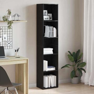 vidaXL Boekenkast zwart eiken 40x30x189 cm bewerkt hout, Huis en Inrichting, Verzenden, Nieuw