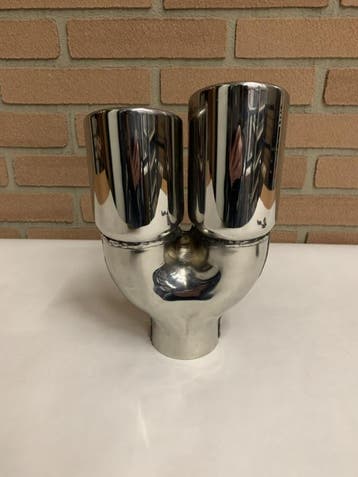 Uitlaat sierstuk rvs dubbel 3 inch uitgang, Auto-onderdelen, Ophalen of Verzenden, Nieuw