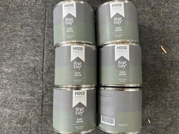 Veiling - 6x Moodpaints krijtverf sage Green 0,5L, Bricolage & Construction, Peinture, Vernis & Laque