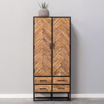 Mangohouten Kast Kjeld 80 cm, Verzenden, Nieuw