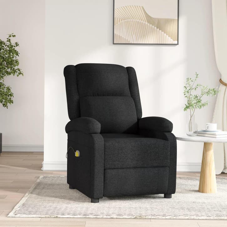vidaXL Massagestoel elektrisch stof zwart, Huis en Inrichting, Stoelen, Nieuw, Verzenden