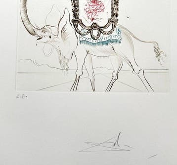 Salvador Dali (1904-1989) - Eléphant royal, Antiquités & Art