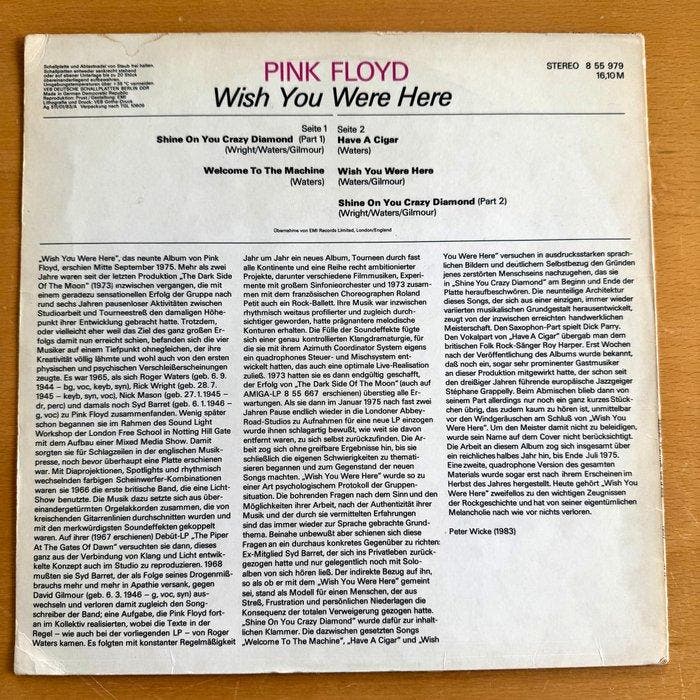 Pink Floyd - Wish You Were Here [first DDR, CD & DVD, Vinyles Singles