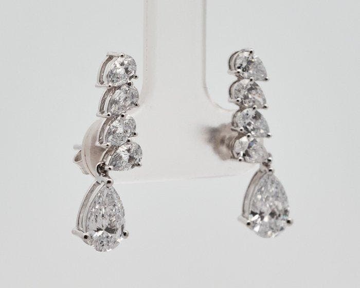 Zonder minimumprijs - Oorbellen - 14 karaat Witgoud -, Handtassen en Accessoires, Oorbellen