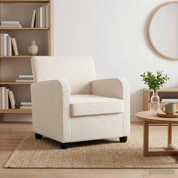 vidaXL Fauteuil Crèmekleurig Imitatie lamswol, Verzenden, Nieuw