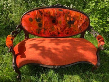 Canapé - Velours, Bois, Antiquités & Art