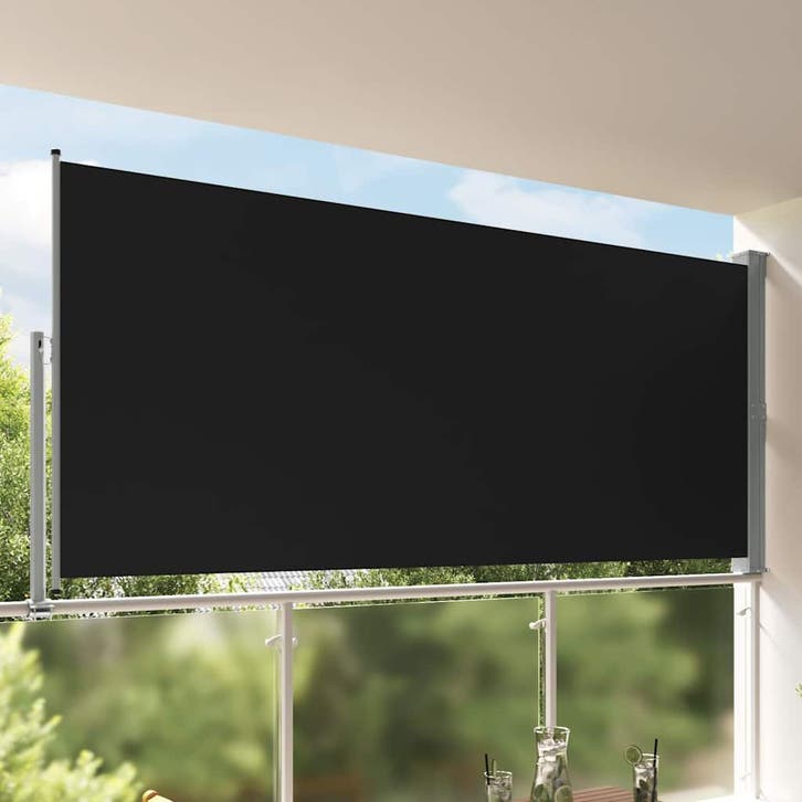 vidaXL Tuinscherm uittrekbaar 160x300 cm zwart, Tuin en Terras, Parasols, Nieuw, Verzenden