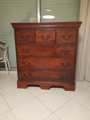Ladekast - hard hout - 6 laden van massief hout