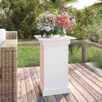 vidaXL Bloemenstandaard 40x40x60 cm massief grenenhout wit, Tuin en Terras, Verzenden, Nieuw