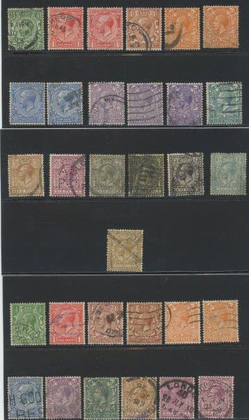 Britse Gemenebest 1912 - Groot-Brittannië, selectie gevolgd, Gestempeld