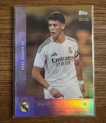 2025 Topps FC Lamine Yamal, Arda Güler Parallel card,