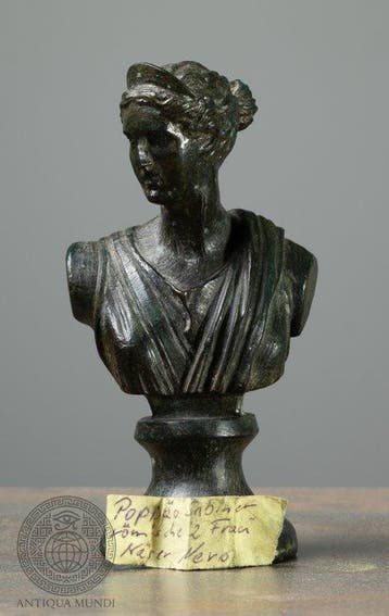 Oud-Romeins Brons Bronzen buste van Poppaea Sabina – Replica