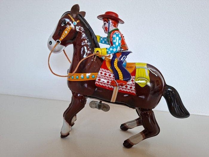 HAJI - Western Hero - Opwindbaar blikken speelgoed -, Antiek en Kunst, Antiek | Speelgoed