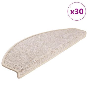 vidaXL Trapmatten 30 st 65x24x4 cm Taupe Halfrond Groot, Doe-het-zelf en Bouw, Ladders en Trappen, Verzenden, Nieuw