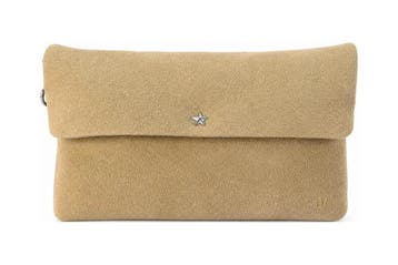 Manfield Clutch Beige, Handtassen en Accessoires, Verzenden, Zo goed als nieuw, Beige