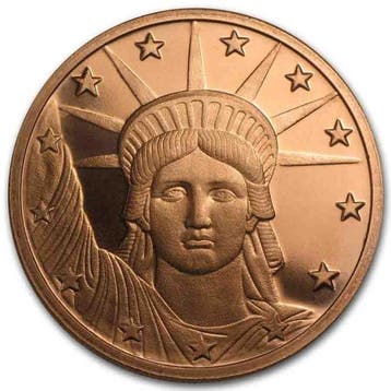 Verenigde Staten. 5 x 1 oz Liberty Head .999 Fine Copper