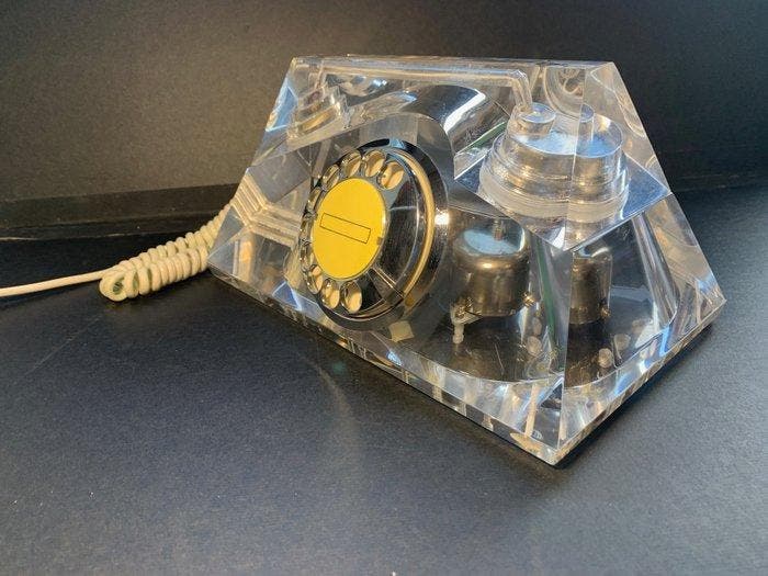 Téléphone analogique - Plexiglas massif, poli. - Téléphone, Antiquités & Art, Art | Objets design