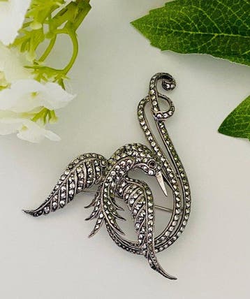 Zilver, Art Deco - Fenix - Markasieten - Duitsland - Broche