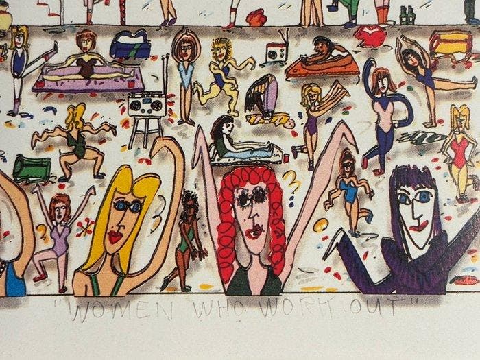 James Rizzi (1950-2011) - Woman who work out, Antiek en Kunst, Antiek | Overige Antiek
