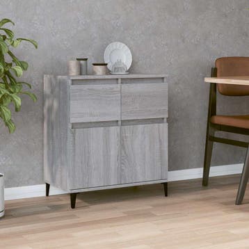 vidaXL Dressoir 60x35x70 cm bewerkt hout grijs sonoma, Verzenden, Nieuw