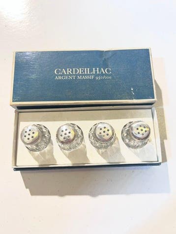 Cardeilhac - Zout- en pepervaatjes (4) - Zilver, Glas