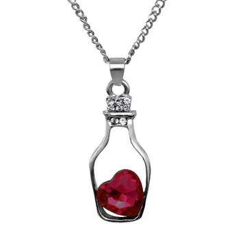 Fako Bijoux - Ketting - Fles Met Hart - Rood, Verzenden