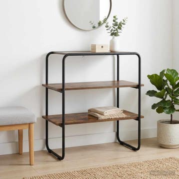 vidaXL Consoletafel Gerookt eiken 100 x 41 x 75 cm Bewerkt, Verzenden, Nieuw
