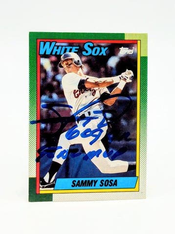1990 Topps MLB Sammy Sosa Signed Rookie Card - JSA Certified