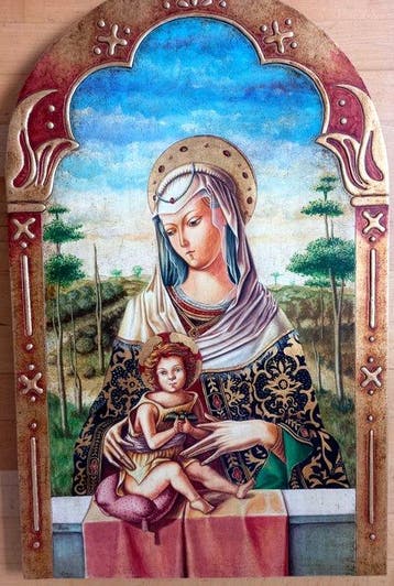 Carlo Crivelli (1430-1495), after - Madonna mit dem Kind, Antiek en Kunst