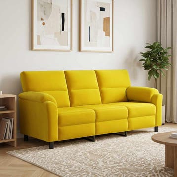 vidaXL bank / zetel Geel 214 x 85 x 93 cm fluweel, Huis en Inrichting, Verzenden, Nieuw