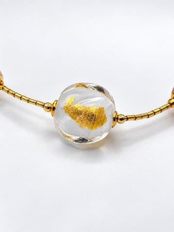 24 carats - verre de Murano, Or jaune - Collier - verre de