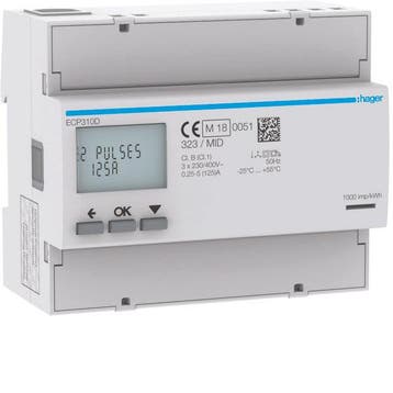 Hager Elektriciteitsmeter - ECP310D, Verzenden, Nieuw
