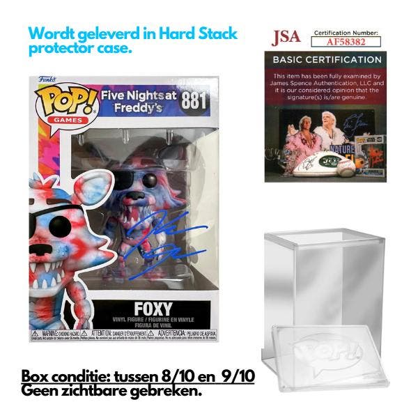 Gesigneerde Funko Pop! Five nights at Freddy’s - Foxy #881, Verzamelen, Poppetjes en Figuurtjes, Nieuw, Verzenden