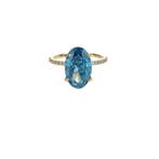 Bague - 14 carats Or jaune - 5.25ct. tw. Bleu Diamant