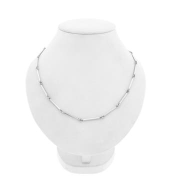 Witgouden staafjes schakelketting | 46 cm, Handtassen en Accessoires, Kettingen, Ophalen of Verzenden, Gebruikt, Goud, Goud